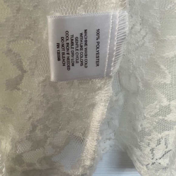 Wishful Park Size S Off-White Floral Lace Open Front Sheer Cardigan Kimono - Picture 5 of 5